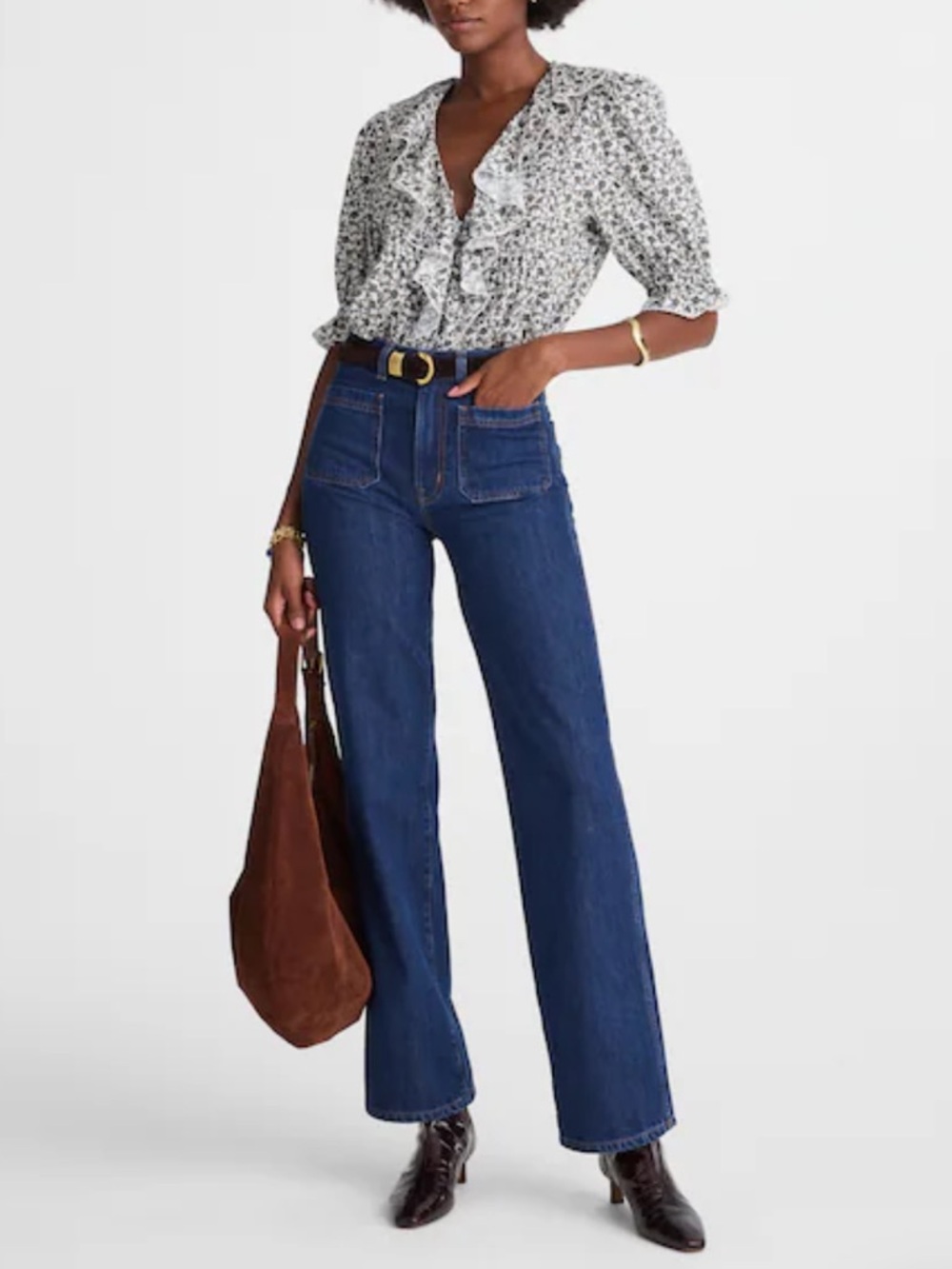 Madewell Ruffled Pintuck Puff-Sleeve Top - Picture 5 of 5